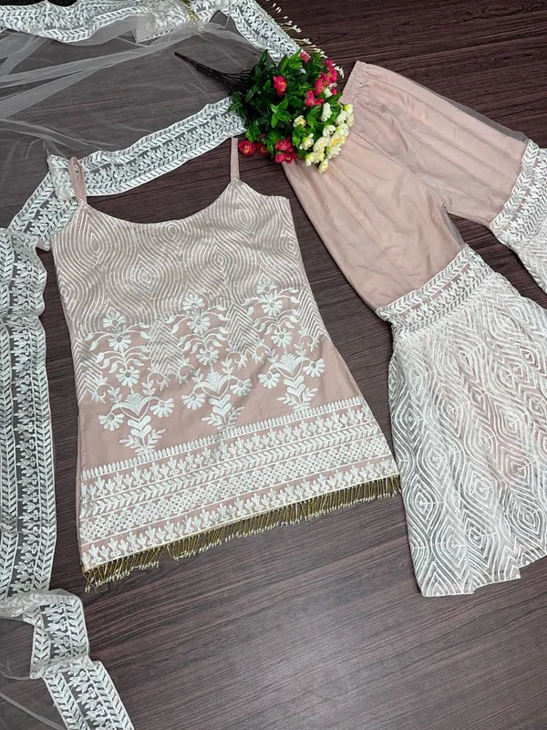 NEW_DESIGNER_HEAVY_SOFT_NET_TOP_WITH_FULL_CHINE_SEQUNCE_WORK_PALAZZO_SUIT