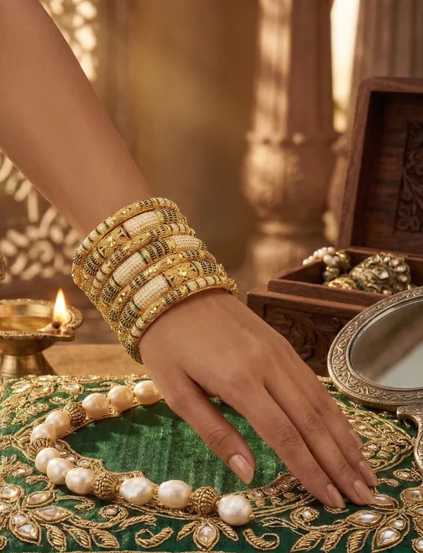 Unique_Combo_set_of_Rajvi_Kada_and_Bangle_Premium_Meenakari_and_Elegant_Bangles