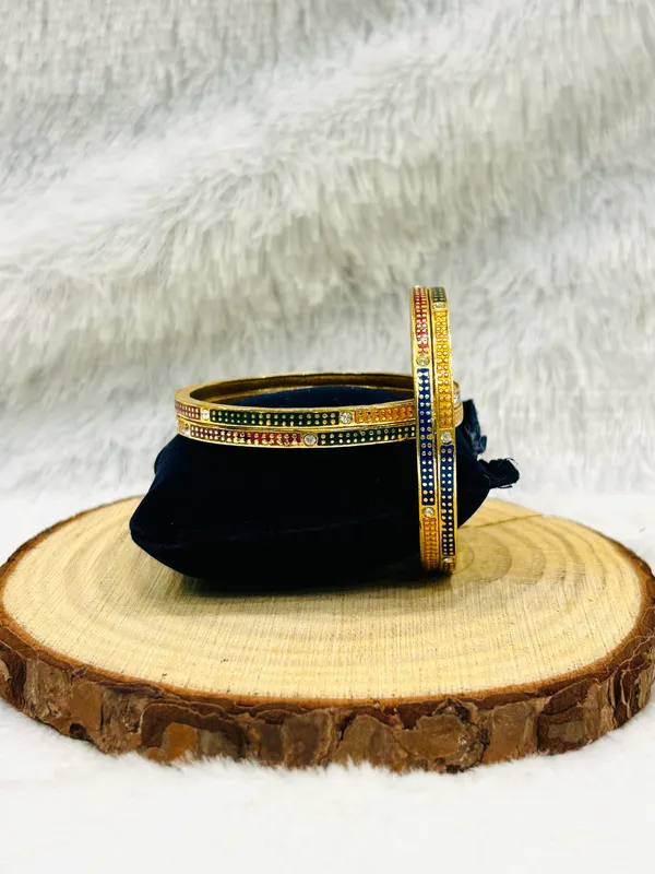 Multicolor_Copper_&_Brass_Premium_&_Elegant_Meenakari_Dotted_Bangle_For_Women_(_Set_Of_4_)