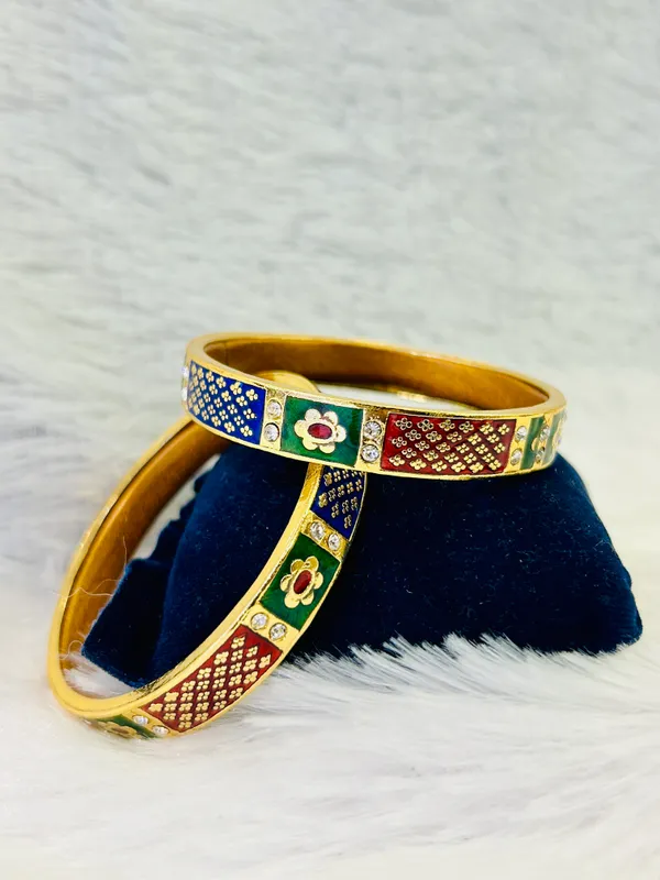Multicolor_Copper_&_Brass_Premium_&_Elegant_Meenakari_Broad_Flower_Kada_For_Women_(_Set_Of_2_)
