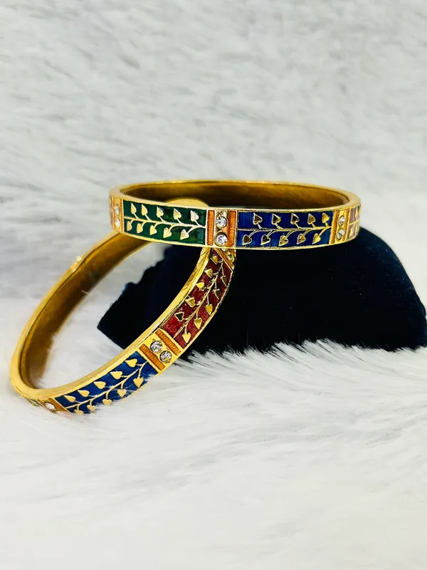 Multicolor_Copper_&_Brass_Premium_&_Elegant_Meenakari_Broad_Bail_Kada_For_Women_(_Set_Of_2_)