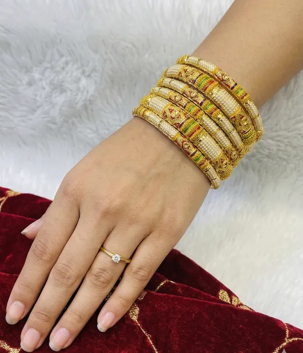 Unique_Combo_set_of_Rajvi_Kada_and_Bangle_Premium_Meenakari_and_Elegant_Bangles
