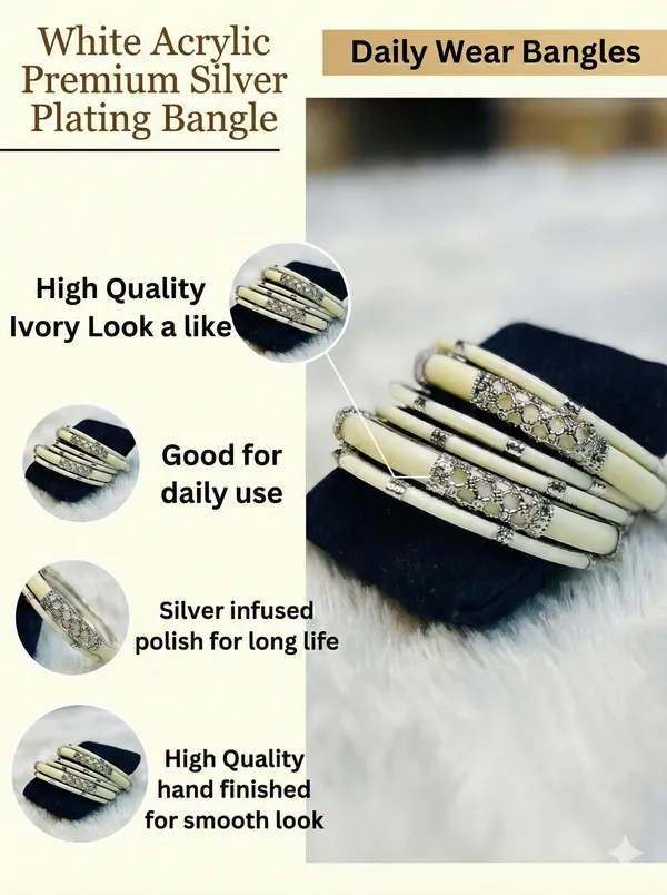 White_Acrylic_Premium_Ivory_Look_a_like_Bangle_set_V_2.0_(Set_of_6_Bangles)