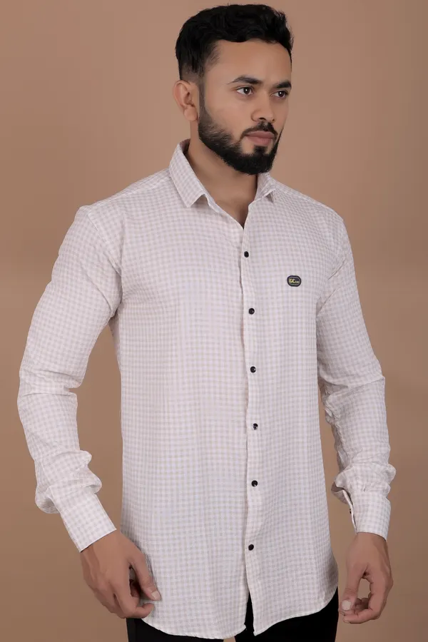 Brown_&_White_Cotton_Blend_Full_Sleeve_Checkered_Shirt_For_Men