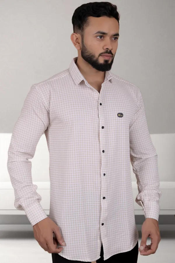 Brown_Polycotton_Full_Sleeve_Checkered_Shirt_For_Men