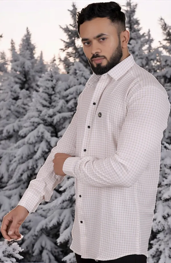 Brown_&_White_Cotton_Blend_Full_Sleeve_Checkered_Shirt_For_Men