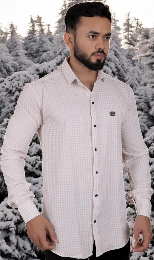 Brown_&_White_Cotton_Blend_Full_Sleeve_Checkered_Shirt_For_Men