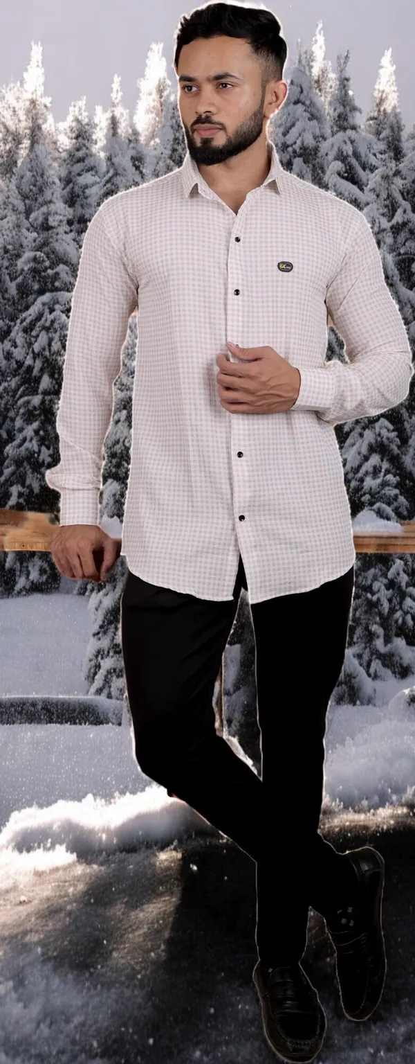 Brown_&_White_Cotton_Blend_Full_Sleeve_Checkered_Shirt_For_Men