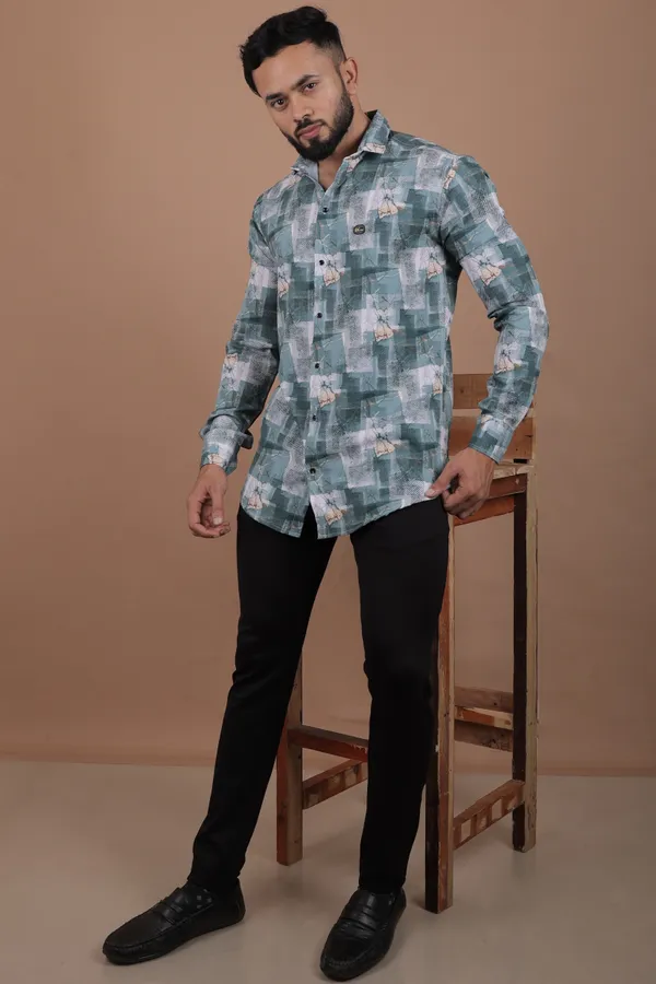 Dark_Green_Cotton_Blend_Full_Sleeve_Printed_Shirt_For_Men
