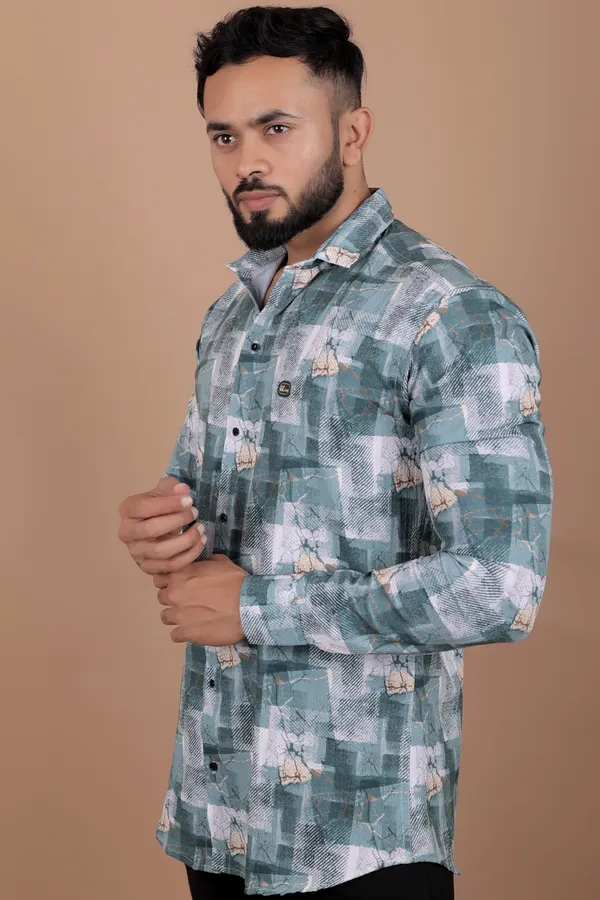 Dark_Green_Cotton_Blend_Full_Sleeve_Printed_Shirt_For_Men