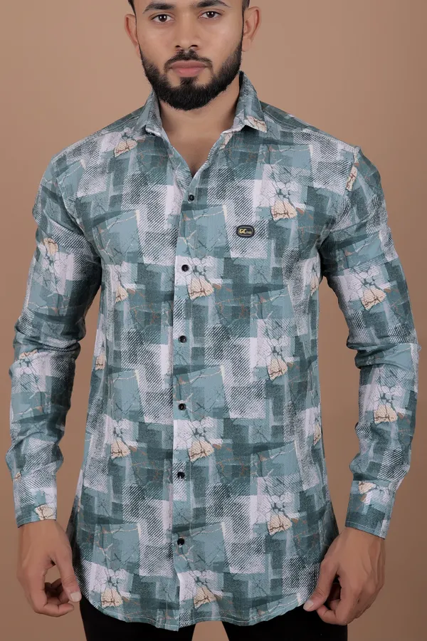 Dark_Green_Cotton_Blend_Full_Sleeve_Printed_Shirt_For_Men