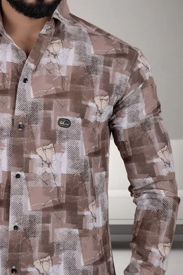 Brown_Polycotton_Full_Sleeve_Printed_Shirt_For_Men