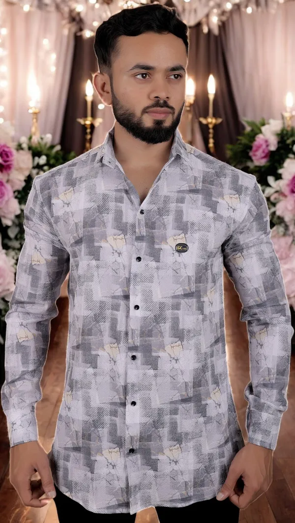 Grey_Cotton_Blend_Full_Sleeve_Self_Design_Shirt_For_Men
