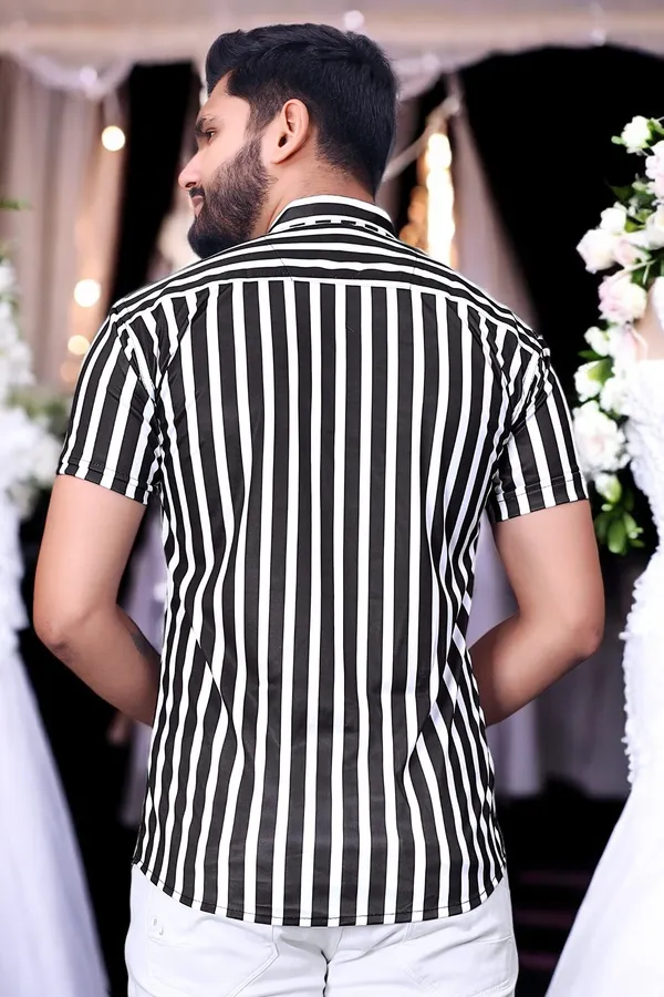 Multicolor_Lycra_Blend_Half_Sleeve_Checkered_Shirt_For_Men