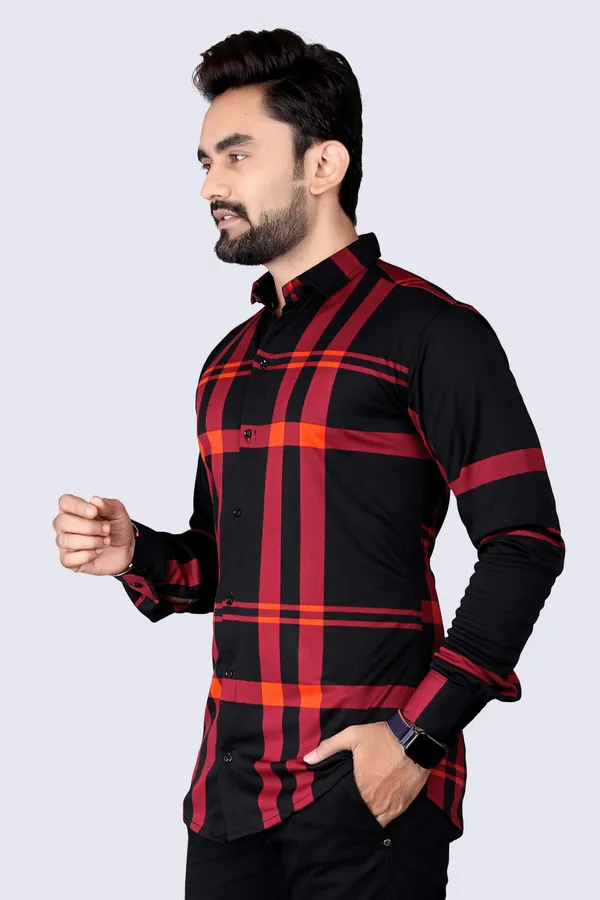 Black_&_Red_Lycra_Blend_Full_Sleeve_Checkered_Shirt_For_Men