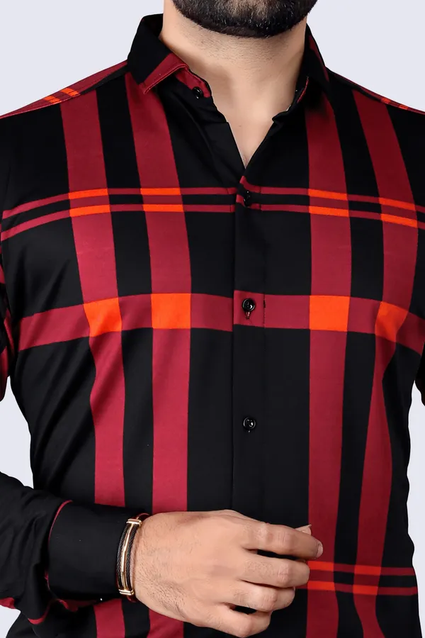 Black_&_Red_Lycra_Blend_Full_Sleeve_Checkered_Shirt_For_Men