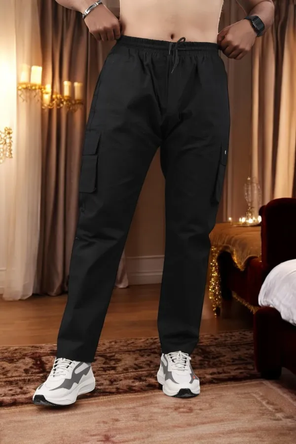 Black_Cotton_Solid_Cargo_Pant_For_Men
