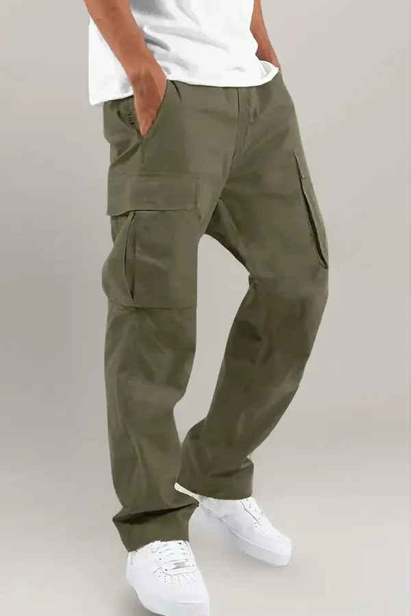 Light_Green_Cotton_Solid_Cargo_Pant_For_Men