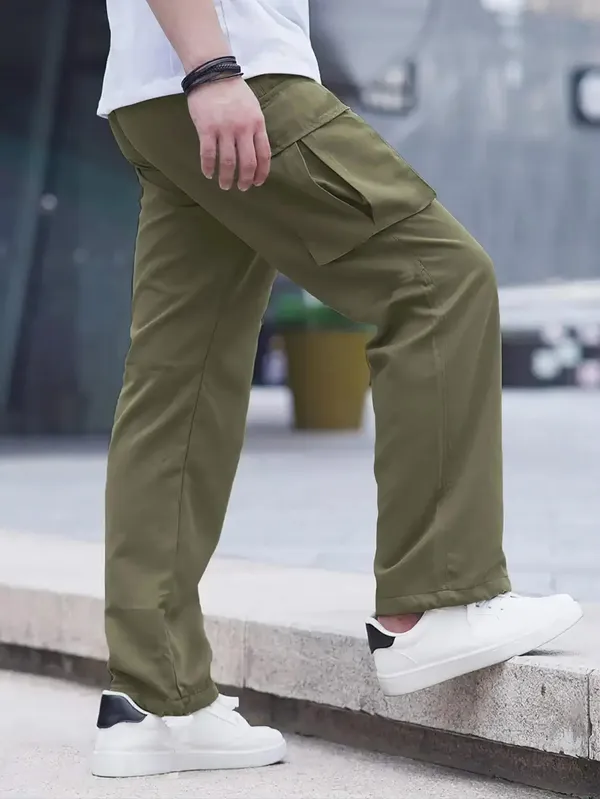 Light_Green_Cotton_Solid_Cargo_Pant_For_Men