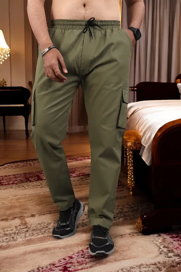 Light_Green_Cotton_Solid_Cargo_Pant_For_Men