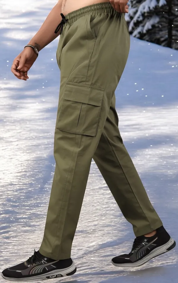 Light_Green_Pure_Cotton_Solid_Casual_Trousers_For_Men