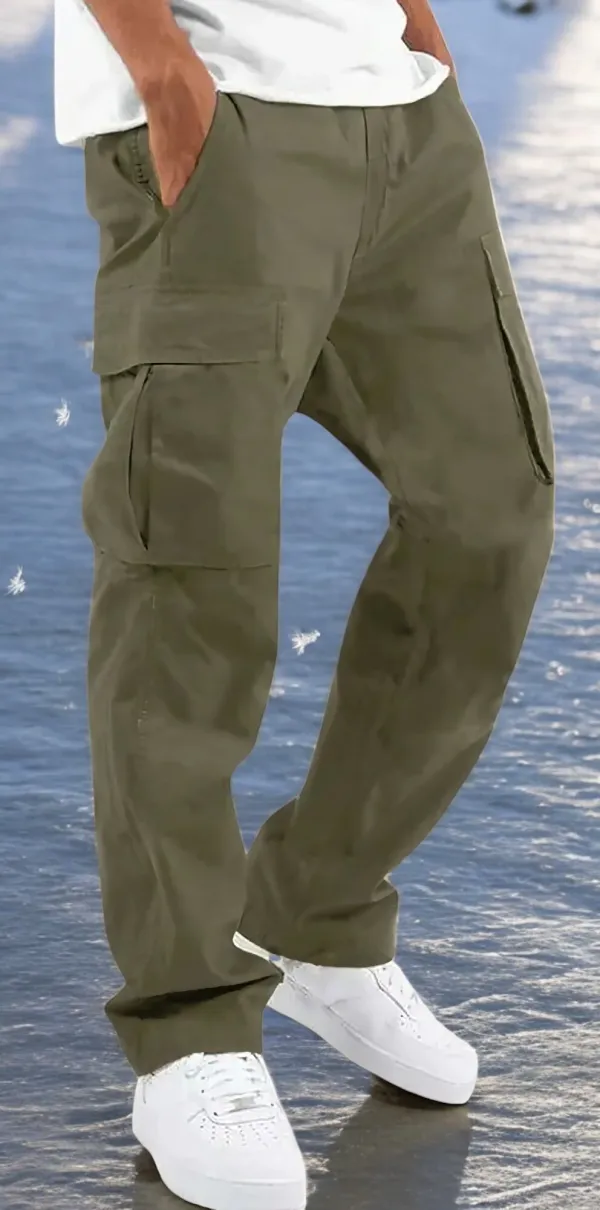 Light_Green_Pure_Cotton_Solid_Casual_Trousers_For_Men
