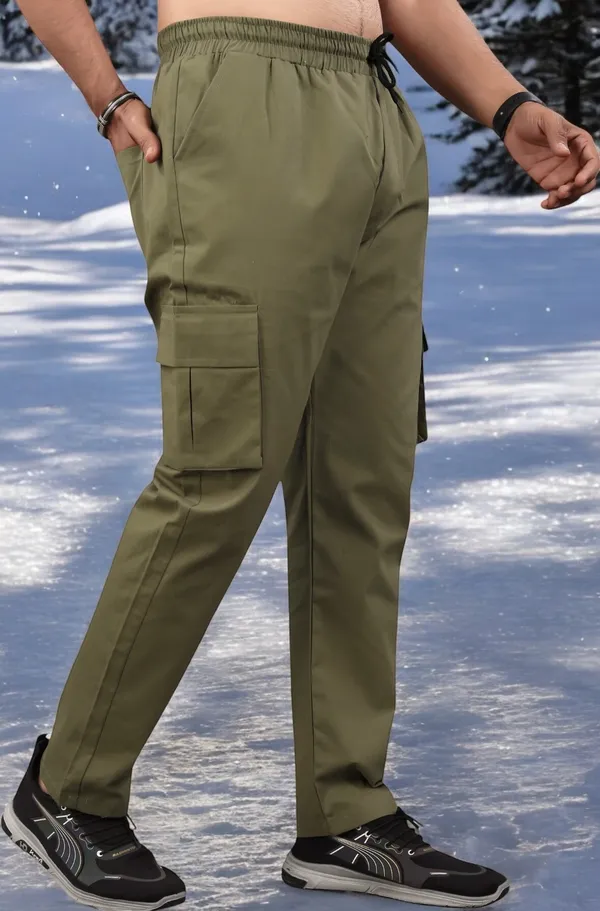 Light_Green_Pure_Cotton_Solid_Casual_Trousers_For_Men
