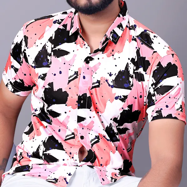 Pink_Cotton_Lycra_Half_Sleeve_Printed_Shirt_For_Men