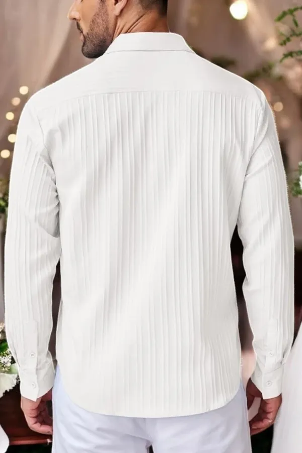 White_Cotton_Blend_Full_Sleeve_Self_Design_Shirt_For_Men