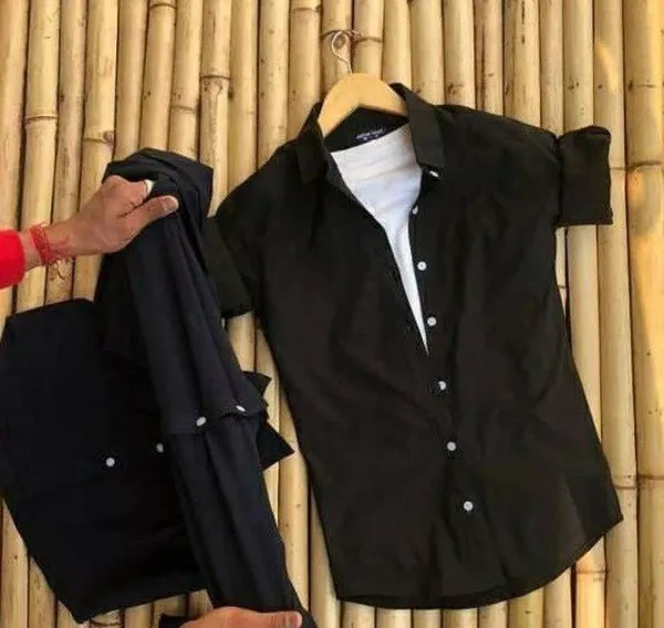 Black_Cotton_Blend_Full_Sleeve_Solid_Shirt_For_Men