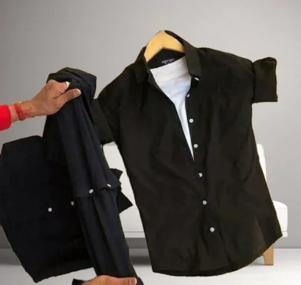 Black_Cotton_Blend_Full_Sleeve_Solid_Shirt_For_Men