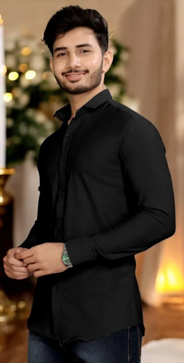 Black_Cotton_Blend_Full_Sleeve_Solid_Shirt_For_Men