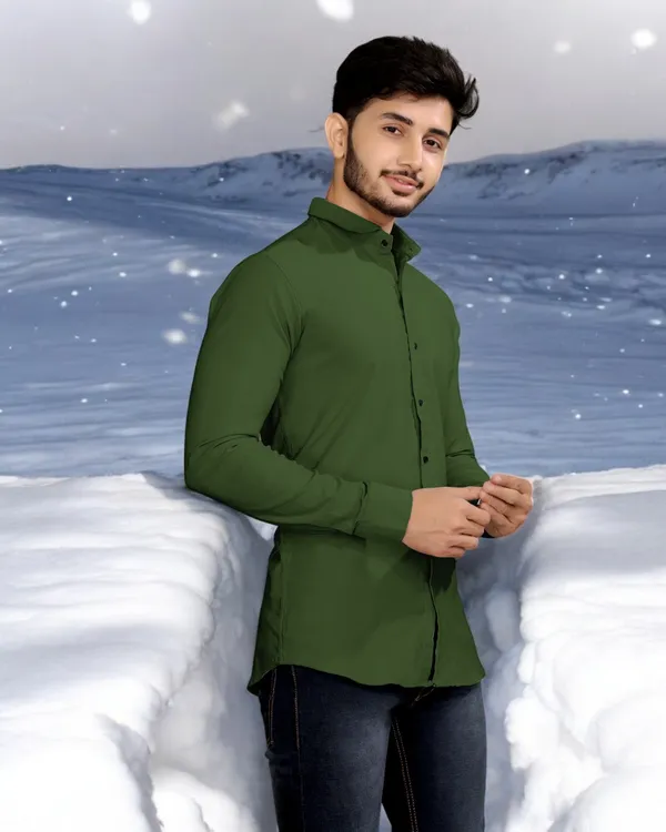 Green_Cotton_Blend_Full_Sleeve_Solid_Shirt_For_Men