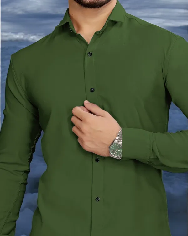 Green_Cotton_Blend_Full_Sleeve_Solid_Shirt_For_Men
