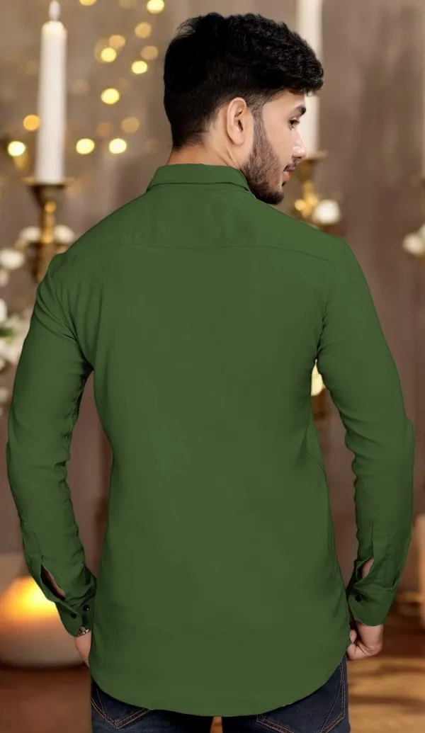Green_Cotton_Blend_Full_Sleeve_Solid_Shirt_For_Men