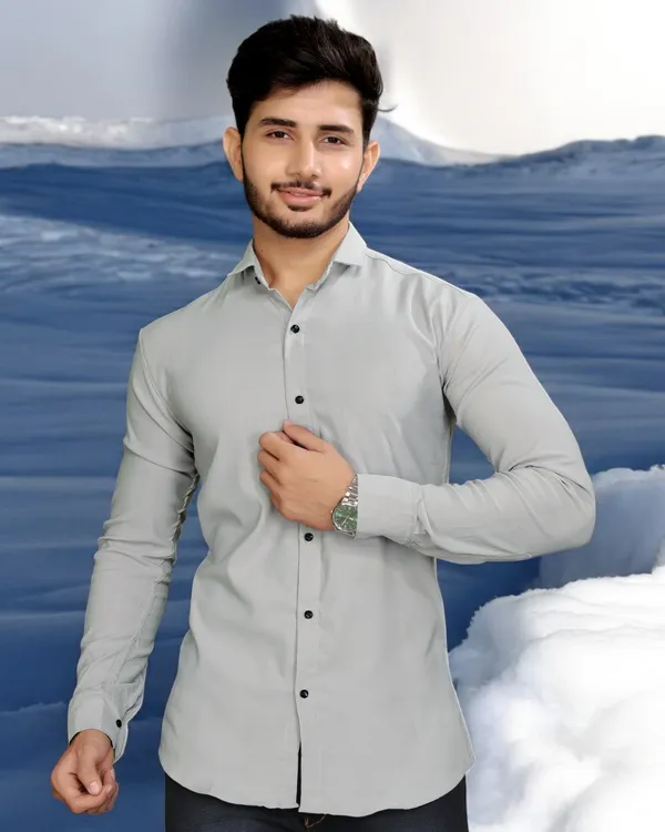 Grey_Cotton_Blend_Full_Sleeve_Solid_Shirt_For_Men