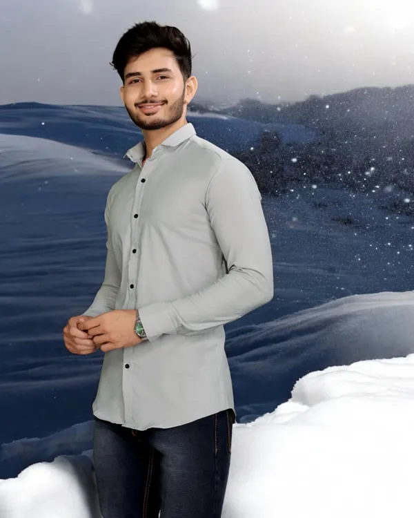 Grey_Cotton_Blend_Full_Sleeve_Solid_Shirt_For_Men