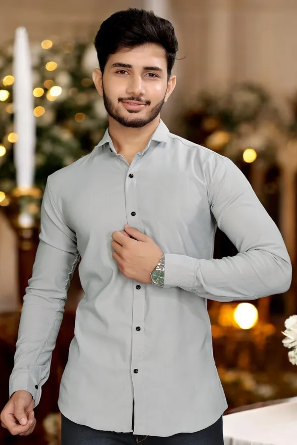 Grey_Cotton_Blend_Full_Sleeve_Solid_Shirt_For_Men