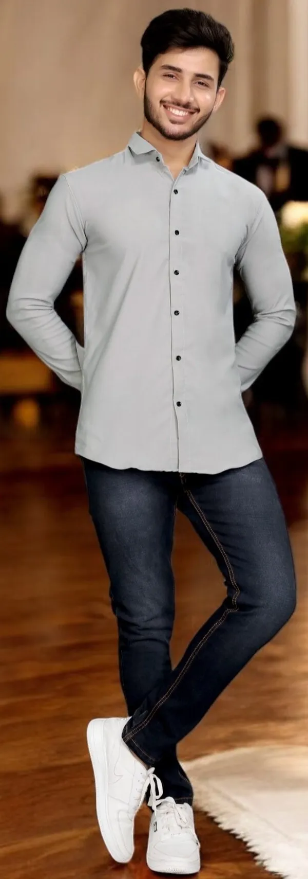 Grey_Cotton_Blend_Full_Sleeve_Solid_Shirt_For_Men