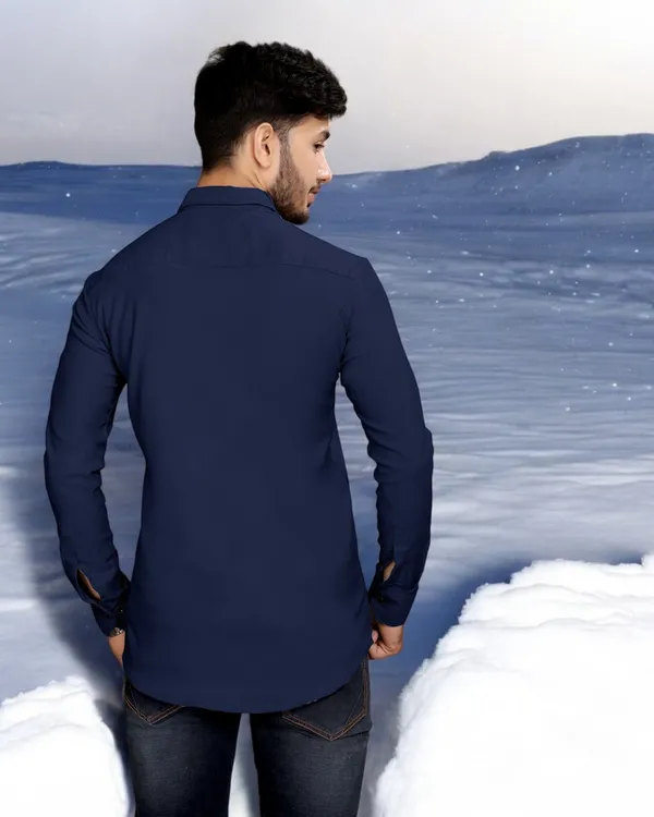 Dark_Blue_Cotton_Blend_Full_Sleeve_Solid_Shirt_For_Men