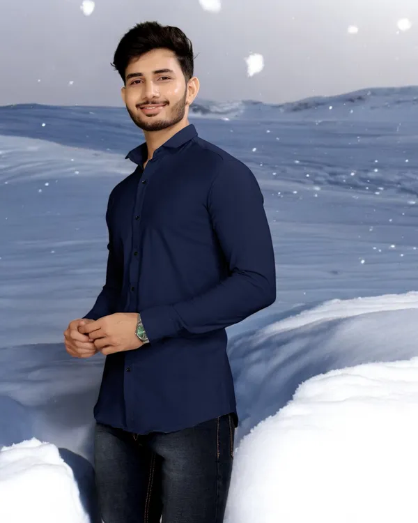Dark_Blue_Cotton_Blend_Full_Sleeve_Solid_Shirt_For_Men