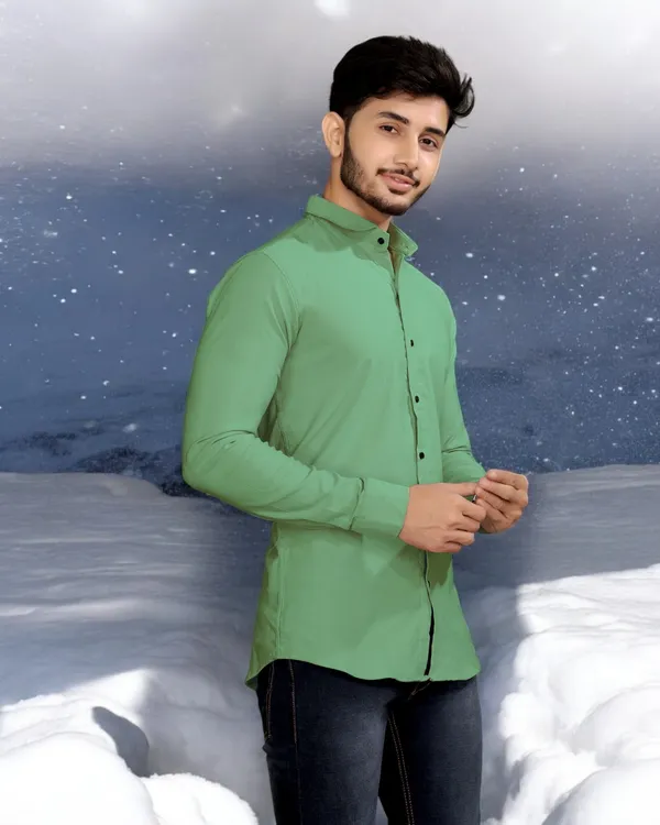 Light_Green_Cotton_Blend_Full_Sleeve_Solid_Shirt_For_Men