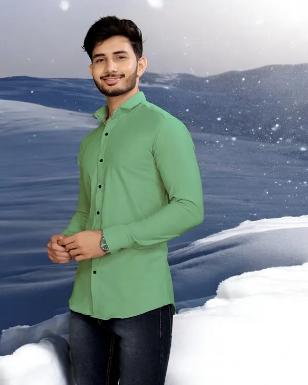 Light_Green_Cotton_Blend_Full_Sleeve_Solid_Shirt_For_Men