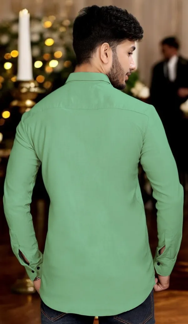 Light_Green_Cotton_Blend_Full_Sleeve_Solid_Shirt_For_Men