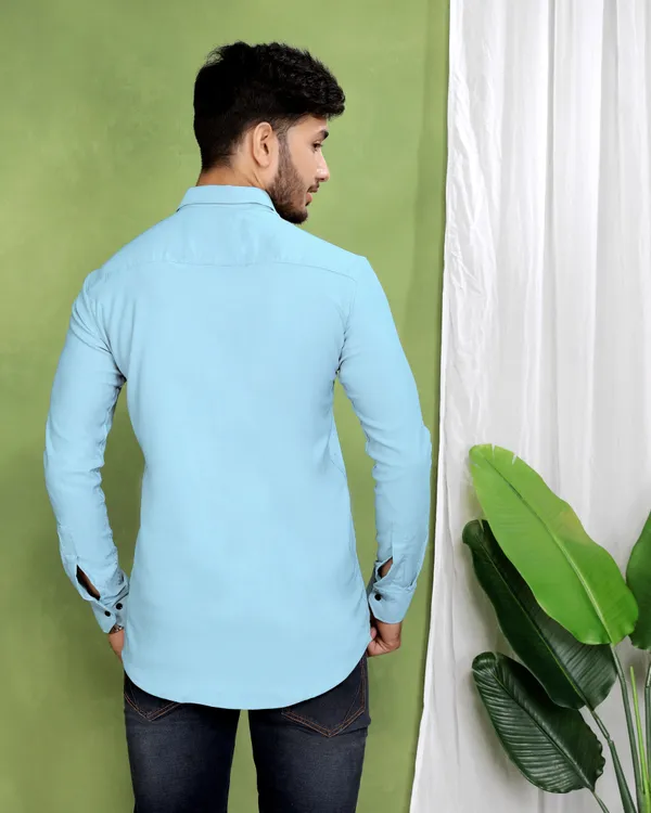 Light_Blue_Cotton_Blend_Full_Sleeve_Solid_Shirt_For_Men