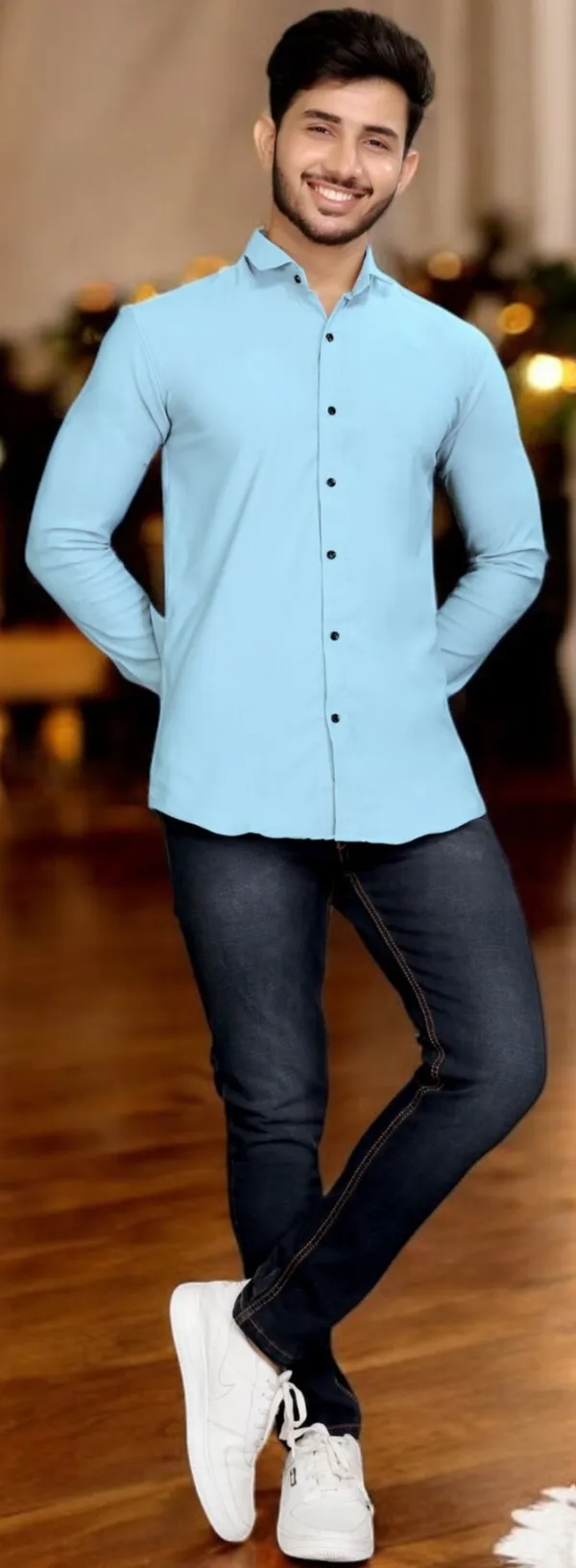 Light_Blue_Cotton_Blend_Full_Sleeve_Solid_Shirt_For_Men