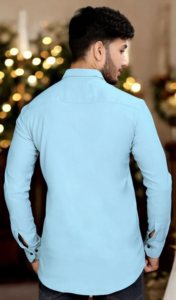 Light_Blue_Cotton_Blend_Full_Sleeve_Solid_Shirt_For_Men