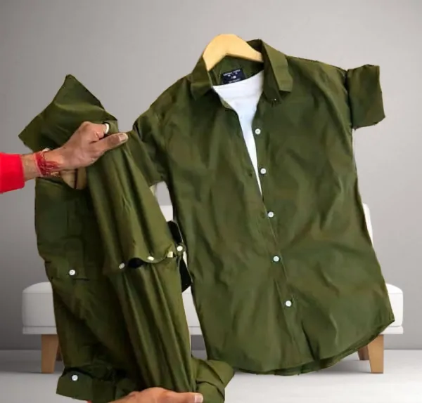 Green_Cotton_Blend_Full_Sleeve_Solid_Shirt_For_Men
