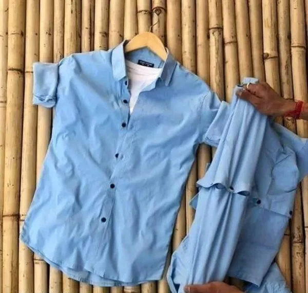 Light_Blue_Cotton_Blend_Full_Sleeve_Solid_Shirt_For_Men