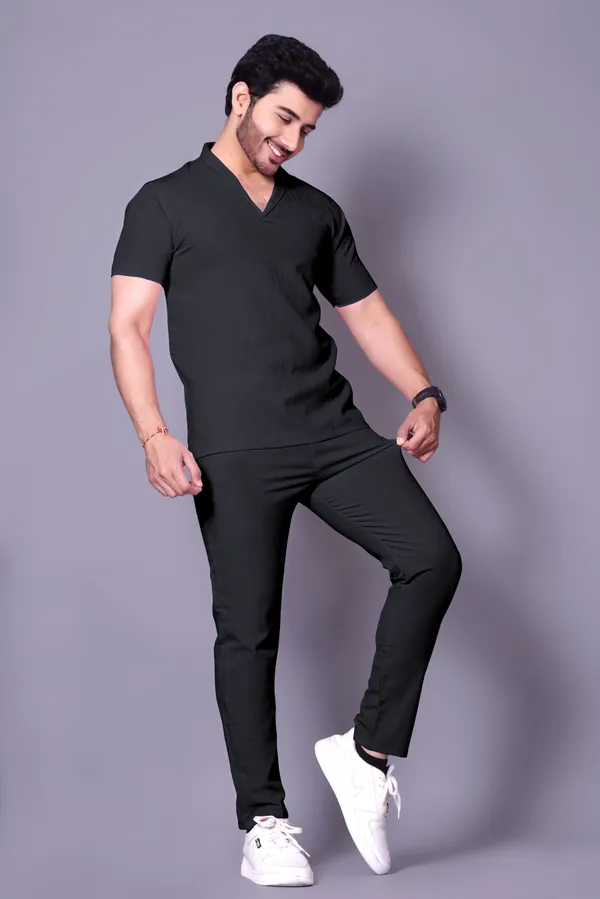 Black_Polycotton_Self_Design_Night_Suit_Set_For_Men